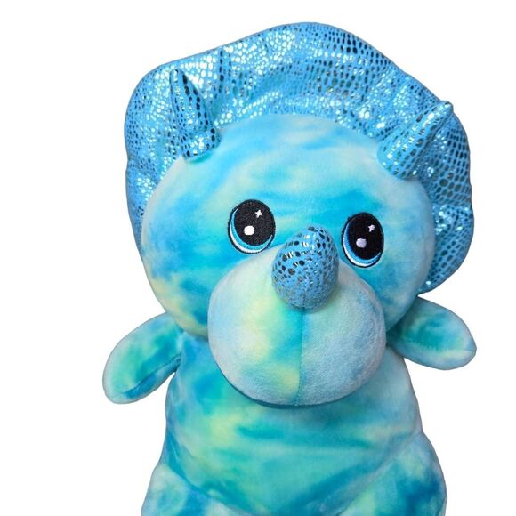 Plush Pals Super Soft & Huggable Turquoise Triceratops Dinosaur Stuffed Animal 1 - Picture 2 of 6
